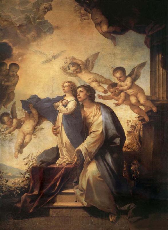 Luca Giordano Holy Ana and the nina Maria Second mitade of the 17th century Norge oil painting art